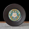 Redondo - Fondo azul con patrón de flor de loto