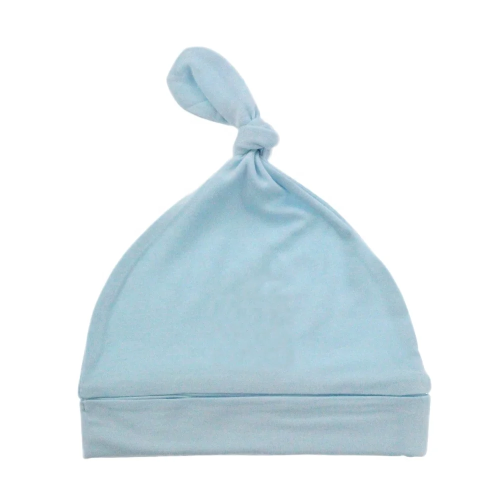 Оптовая продажа на заказ, простые цветные бамбуковые тканевые шляпы для новорожденных мальчиков