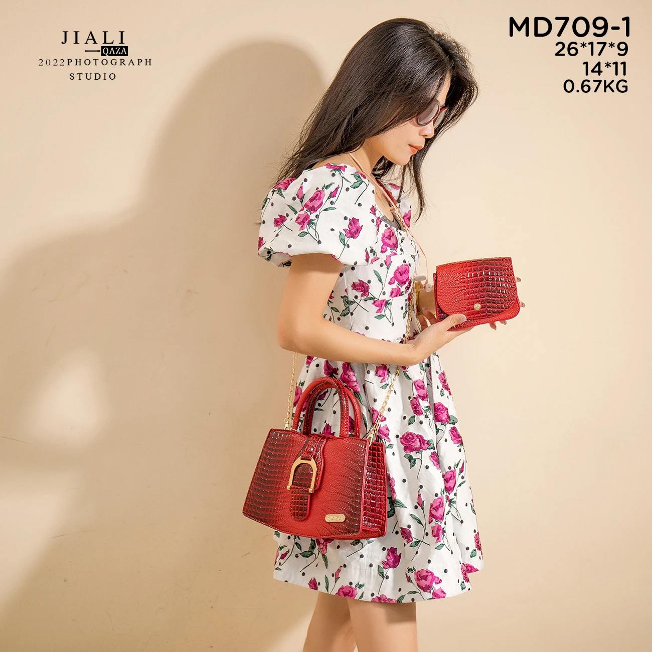 Jiali QAZA Набор сумок из крокодиловой кожи высокого качества новые кожаные смешанные сумки женские