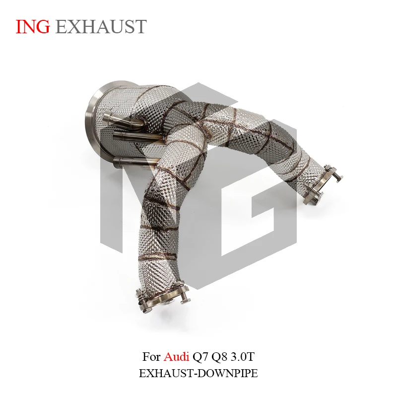 ING Auto Performance Parts for Audi Q7 Q8 Downpipe 2018+ 2.0T 3.0T Stainless Steel 304 Exhaust Pipe