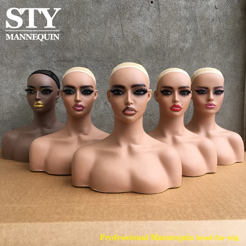 mannequin head with shoulders female for