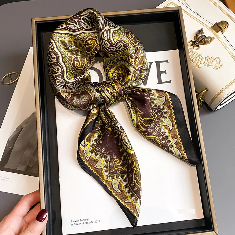New Fancy Fashion Silk Small Square Neck Scarf Bandanas Women 70