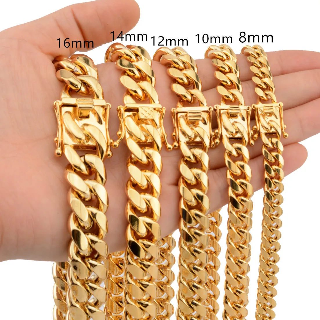 Wholesale 8/10/12/14/16/18mm Handmade Box Lock Miami Cuban Link Chain  Stainless Steel Hip Hop Necklace Chain - Buy Cuban Link Chain,Stainless  Steel Necklace,Miami Cuban Chain Product on Alibaba.com