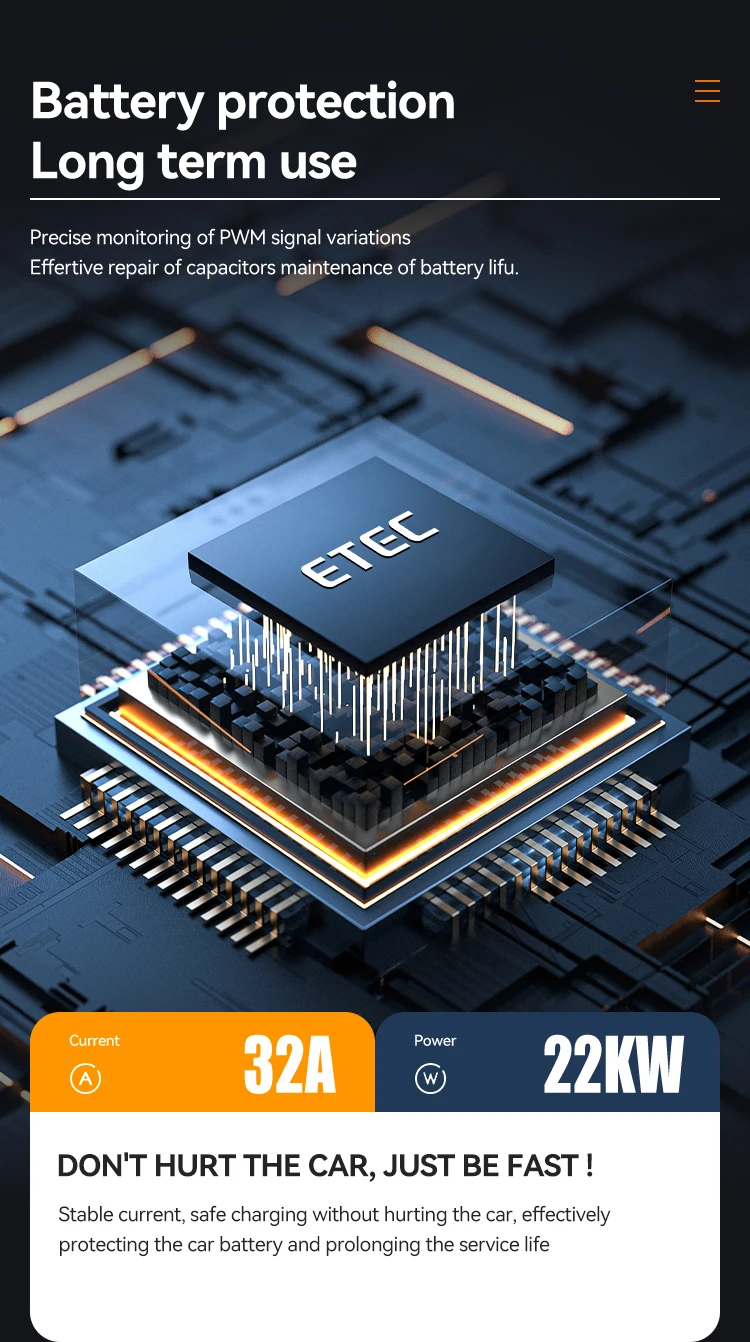 Etec Ev Charger 32a 3phase Wallbox 22kw Ac Ev Wallmounted Charging