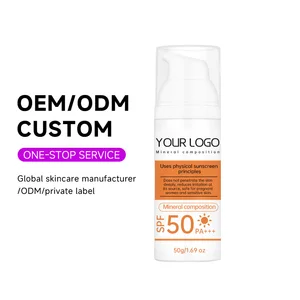 OEM Sunblock SPF 50 Tan Moisturizing Face Anti UV protection Body Skin Care Ultraviolet-proof Sun Cream Mineral Sunscreen Lotion