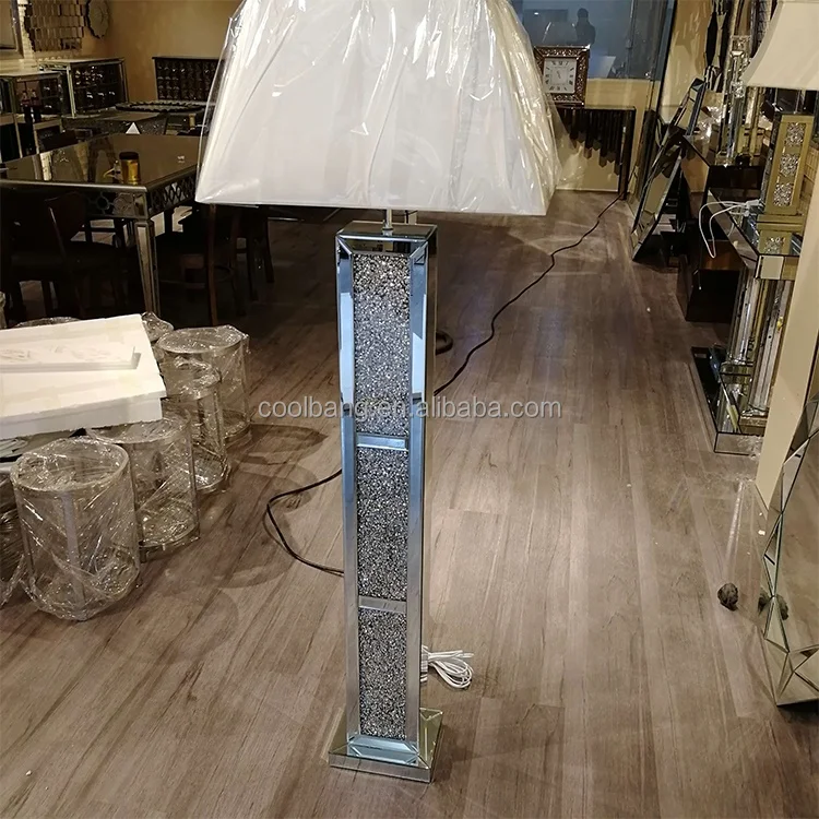 mirrored crystal floor lamp