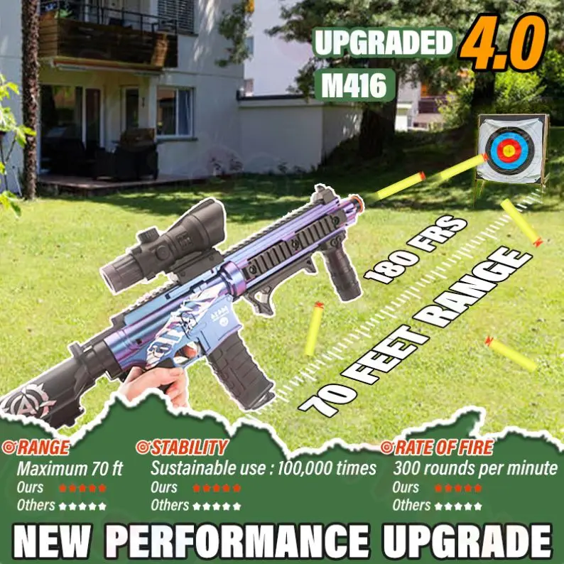 Anime Weapons Prop Toy Figure Soft Self-Defense Tactical Guns and Bullets Electric Shooting Feature Waterproof