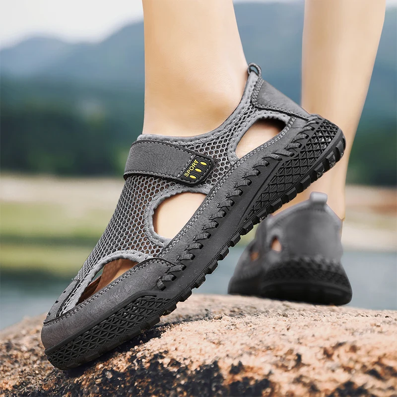 Durable Anti Slippery Mesh Breathable Comfortable Summer Sandals Shoes for Men