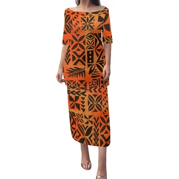 Wholesale Puletasi Samoan Dress Women Plus Size Short Sleeve Dress ...
