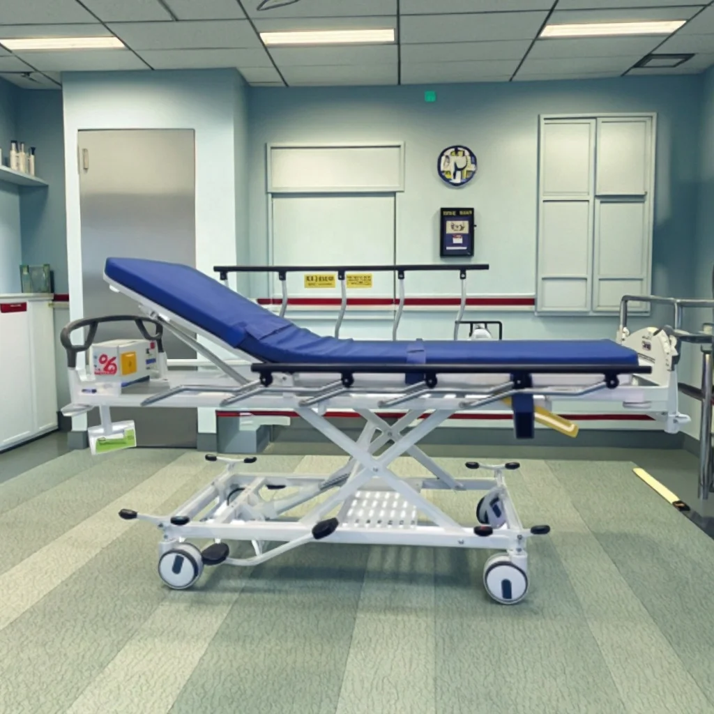 320mm Height Adjustable Wide-Base Metal Hydraulic Trolley Infusion for General Ward School Transfers Modern Hospital Furniture 4