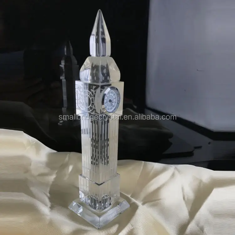 Small Bridge Wholesale Customization London Big Ben Souvenir Gifts 3d Crystal Building Model Sandblasting Glass Crystal Model