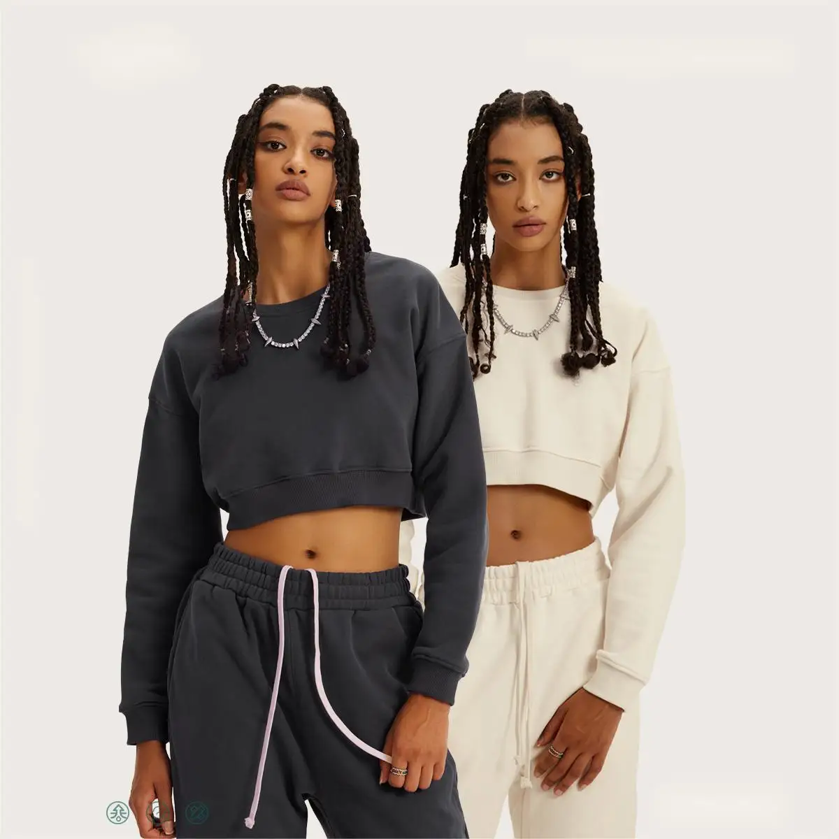 Jogger and cropped sweatshirt set hot sale