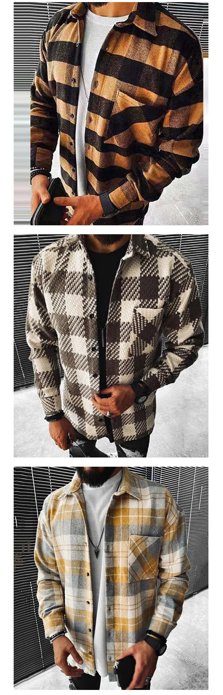 Großhandel Extra Hochwertiges Polyester Frühling Herbst Winter Langarm Mehrfarbiges Design Freizeithemd Für Männer138_voghion.com