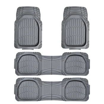 3 Rows Anti-skid All Weather Protection  Universal Fit  Washable 3D Luxury Car Foot Mat Waterproof 4 Pieces