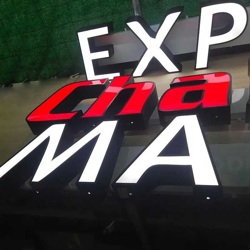 Custom Channel Letter Advertising Shop Name Board Design Acrylic Led 3D Letter Sign Light Word Display for Building Sign Board