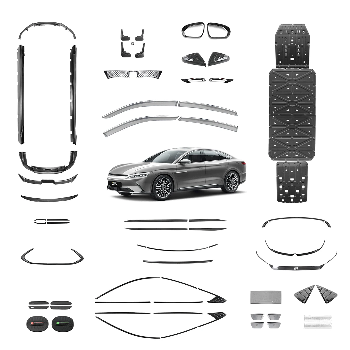 Universal Suitable for Byd Han Accessory Ev Car PP Plastic Body Kit Side Skirt Protect the Vehicle Body