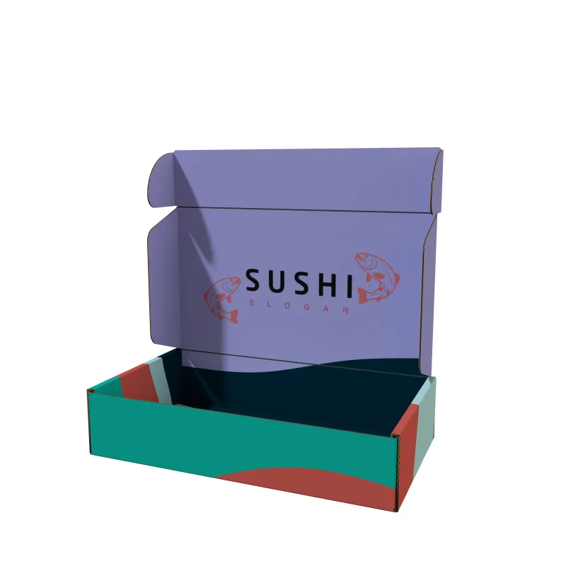Wholesale Fashion Fast Food Takeaway Paper Box Customized Logo Sushi with Sauce Packaging Box High Quality Fast Food Paper Box