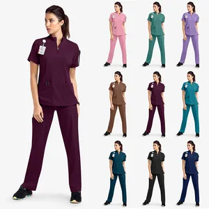 Hot Selling Unisex Short Sleeve Scrubs Sets Fashion Soft Fabric Men Women Nursing Uniform for Hospital Use Wholesale Scrubs