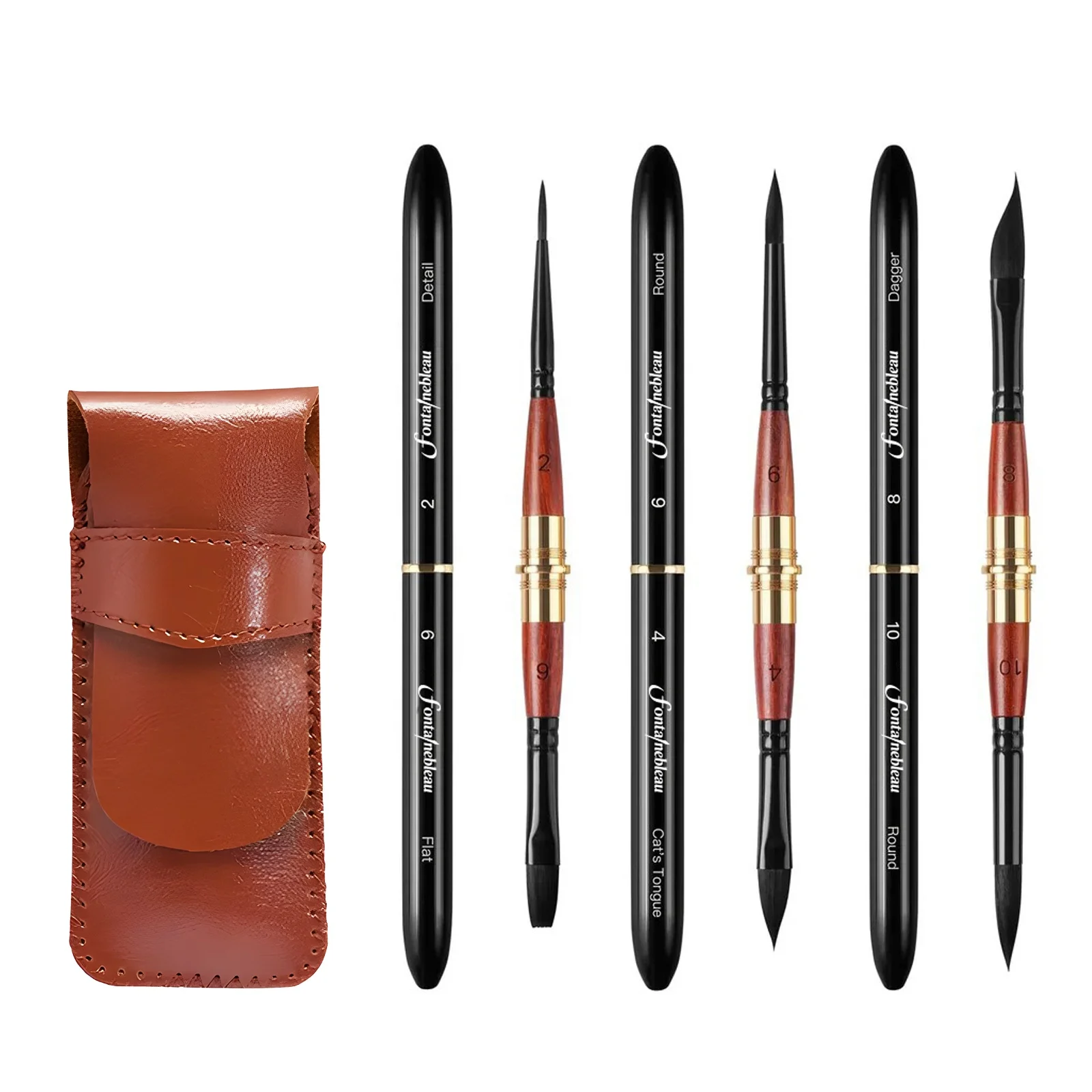3PCS Double End-ed Custom Logo Upgraded Wholesale Premium Synthetic Squirrel Hair Watercolor Art Paint Brush Pen Set