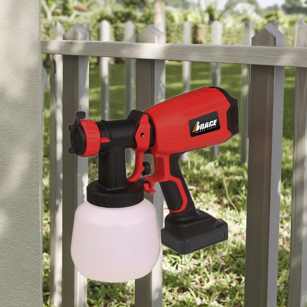 Portable 20V HVLP Electric Spray Gun Cheap Brushless DC Cordless Airless Paint Sprayer 1200ml Cup Capacity DIY Industrial Grade