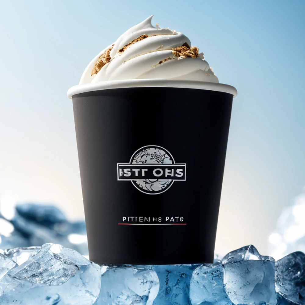 Small Ice Cream Cake Cup 4oz-8oz Disposable Paper Cup With Spoon and Dome Lid for Ice Cream Cake or Frozen Dessert