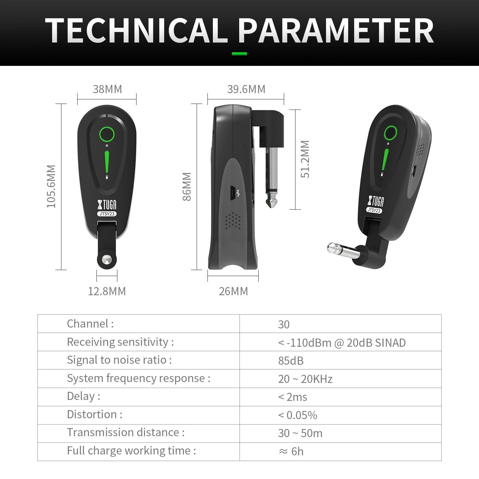 JTSY23 Transmitter and Receiver Professional Universal Wireless Microphone Record