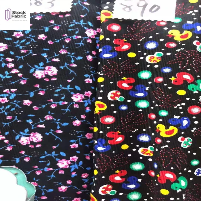 
 Хлопок свежий тканый короткий ширина 114 см цветочный дизайн полиэстер простой вельветовый принт сток ткани  