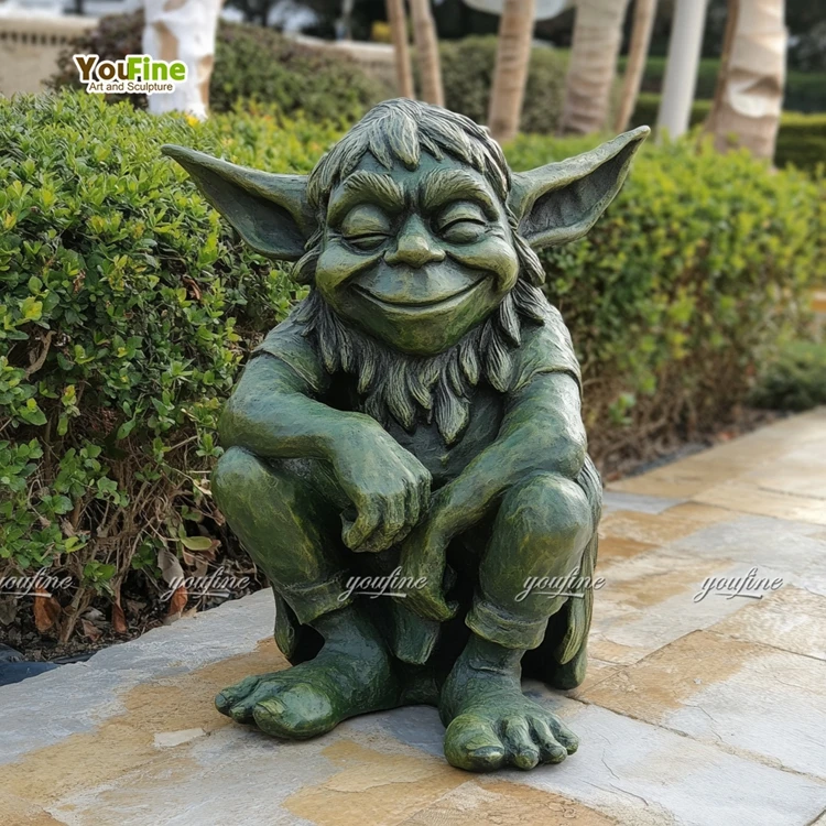 Life Size Bronze Goblin Statue for Garden Decor - Custom Metal