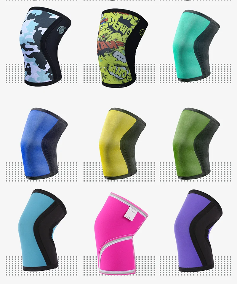 2022 Pure Color Black Sports Knee Sleeve 5mm 7mm Neoprene Custom