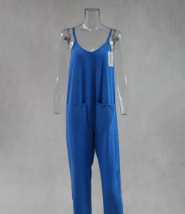 New XXTAXN Salopettes Strap V-neck Pocket Casual Loose Women's Jumpsuit