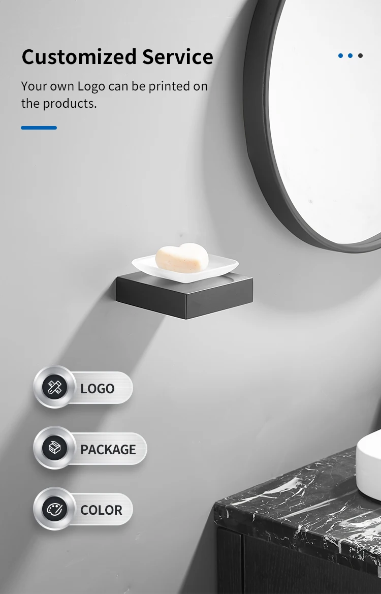 304 Stainless Steel Modern Luxury Brushed Matte Black Gold Hotel Bathroom Bath Accessories