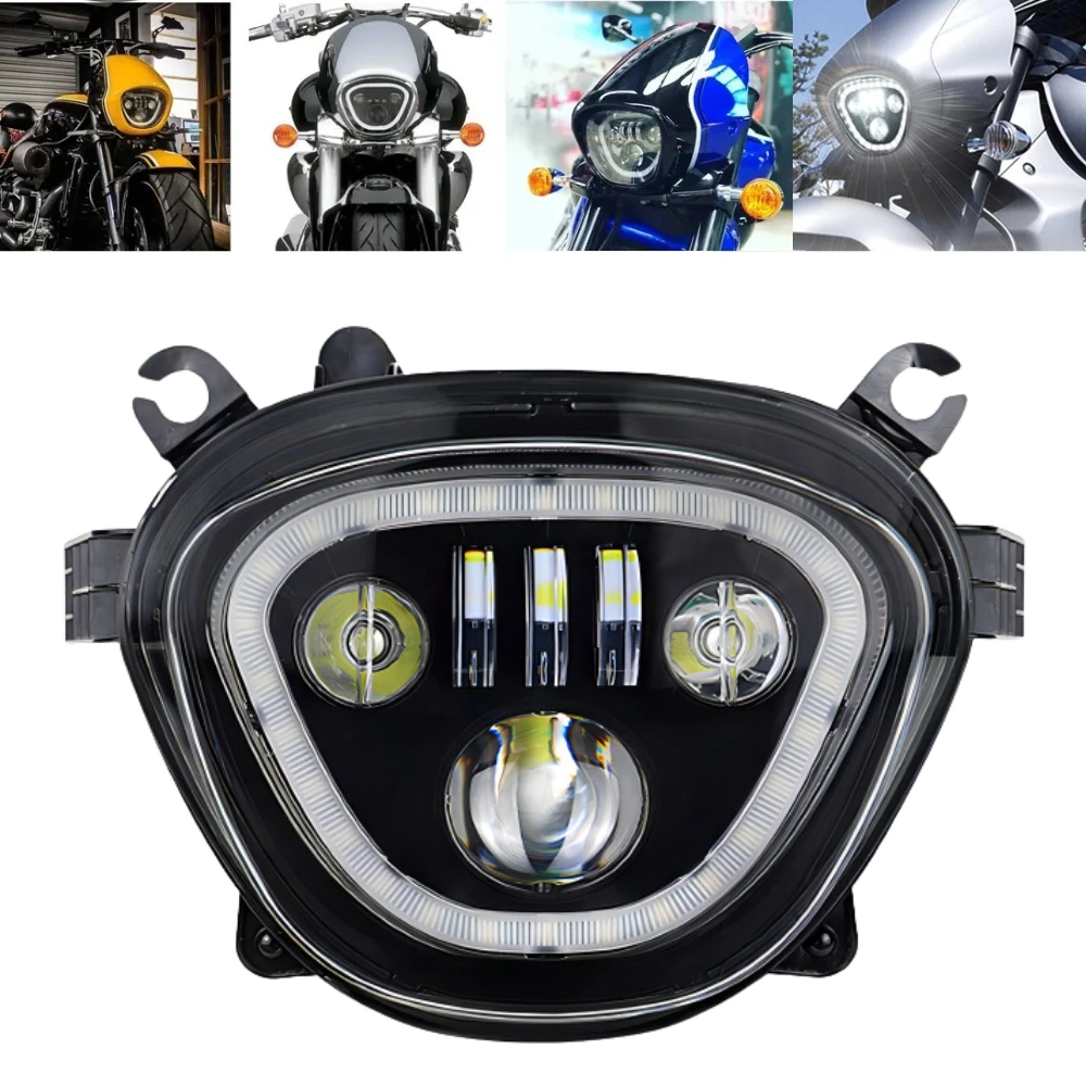 lo beam motorcycle headlight with halo for boulevardm109r vzr1800 m90 vz1500 2006 2019 projector headlight-2