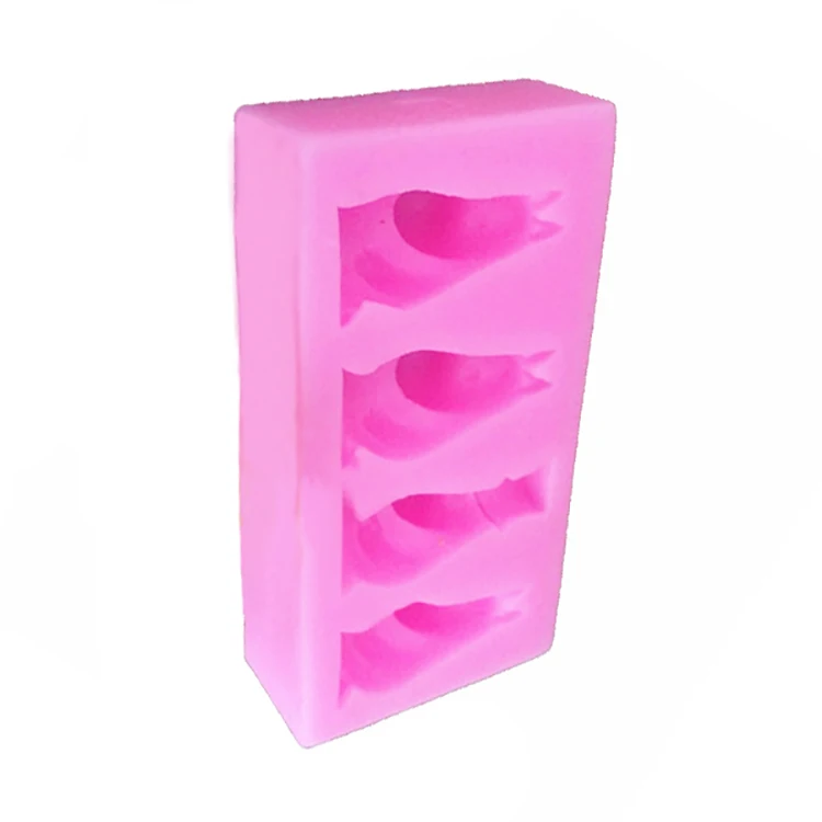 Rectangle Outline 3D Funny Same Hippo  Silicone DIY Cake Fondant Molds