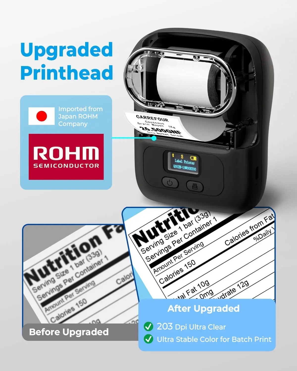 Phomemo M110 Portable Direct Thermal Sticker Printer 203dpi QR Code Price Label Features Wireless iOS Android USB Stock!