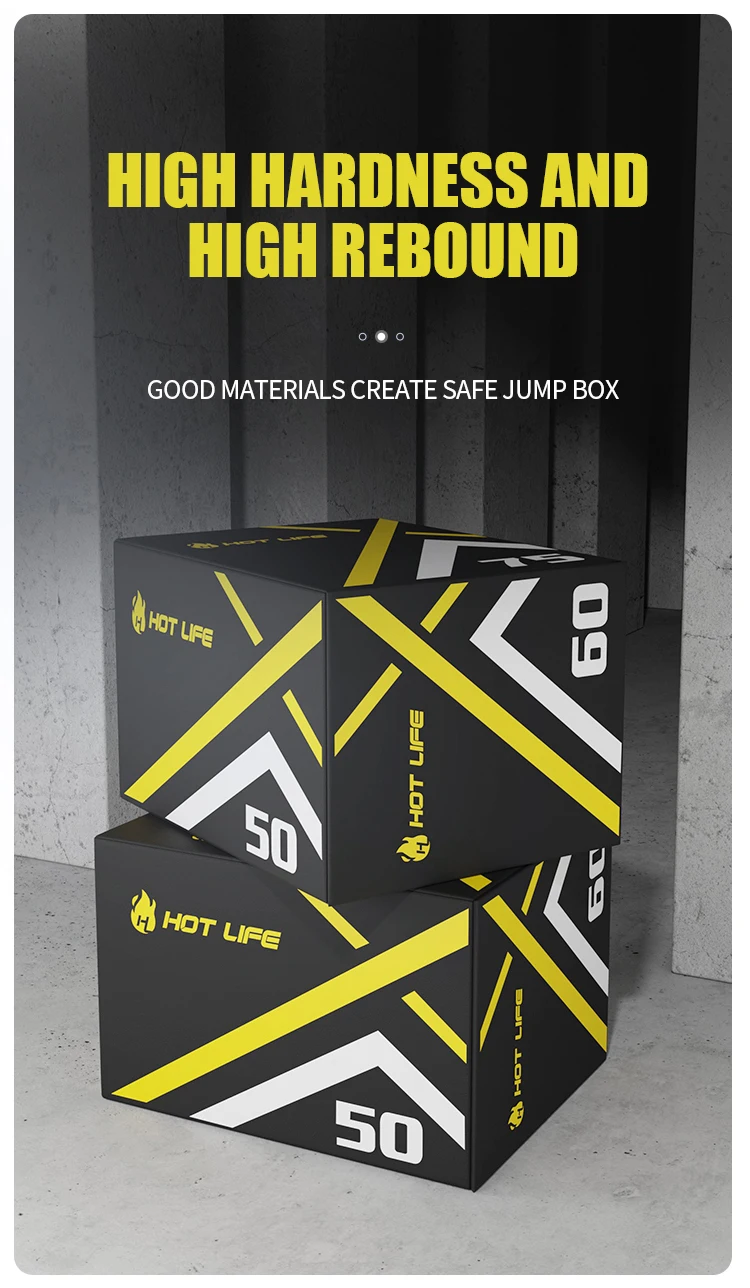 Training Plyometric Boxes PVC Gym Fitness Jump Box 3 in 1 Soft Foam ...