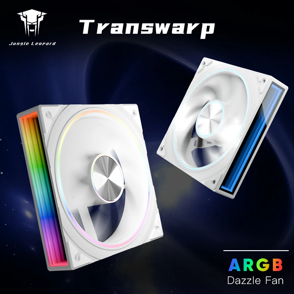 Jungle Leopard Transwarp ARGB ファン ホワイト Jungle Leopard Transwarp 120mm RGB Case Fan - 5v3pin Support