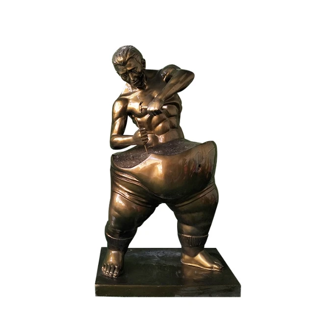 Fiberglass slimming men women Simulated copper sculptures fitness center yoga club Ornaments