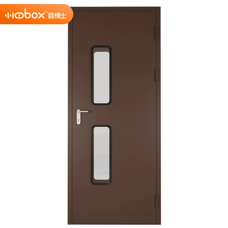 Newest Design Low Price Customizable Dark Indoor Metal Entry Door  Window Soundproof Door for Laboratory Hospital Music School