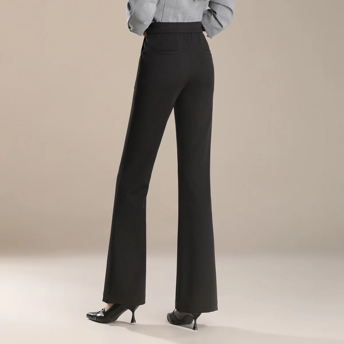 2025 Summer Women's New High-waisted Slim-fit Straight Pants Knitted Casual Flared Pants