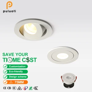PULUOTI Adjustable-angle Circular Aluminum Recessed Spotlight Led Spotlight Ceiling,spot Light,spotlights Living Room Spotlights