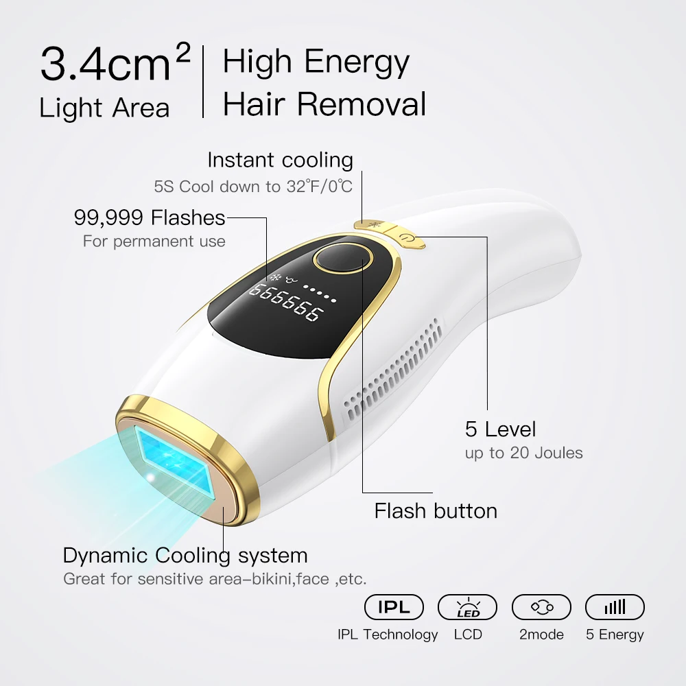 Handset Mini Hair Removal Laser Ipl Permanent Ice Cool Laser Hair ...