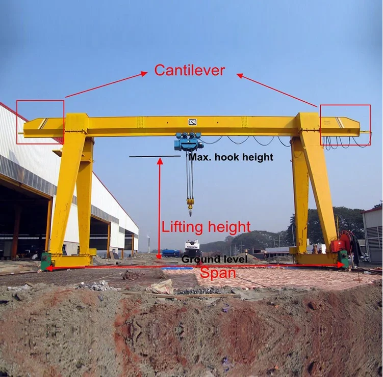 10t Gantry Crane Portable Gantry Crane In Outdoor Span 50m Mobile