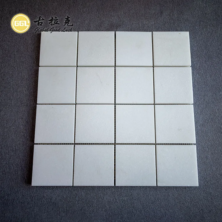 Nature Thassos White Marble Mosaic Tile Square Design Pure White Marble factory