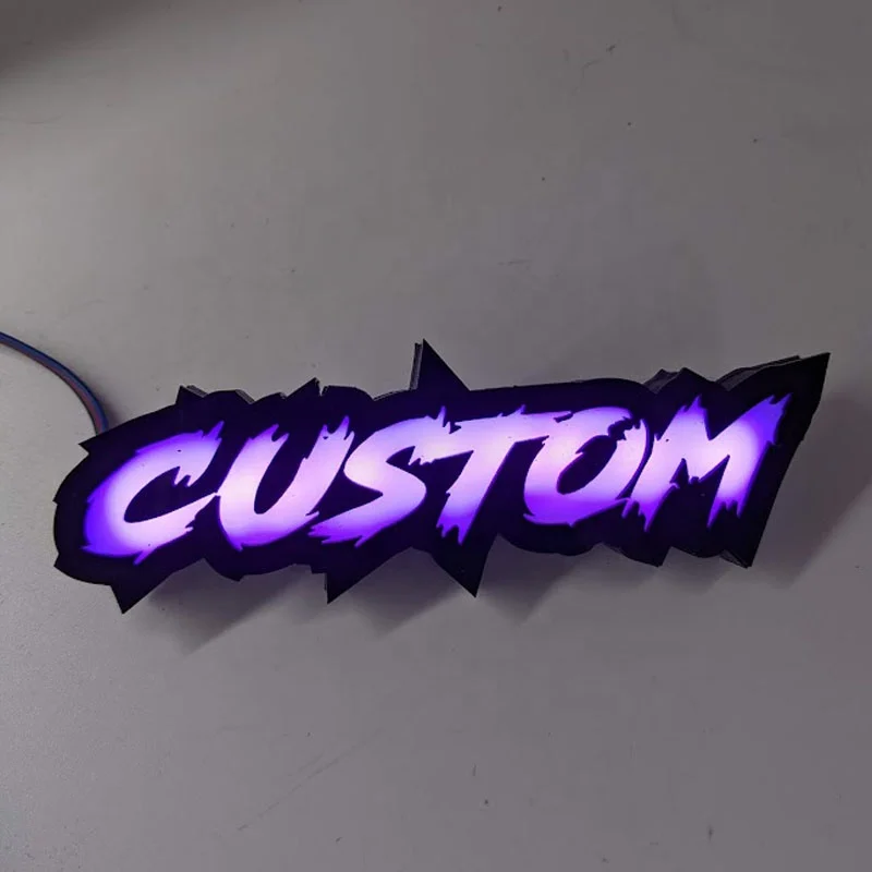 Custom Auto Logo Led Light Car Grille Emblem Car Front Logo Badge RGB LED Grilled Emblem