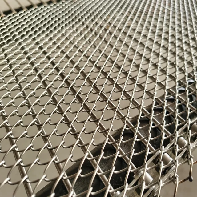 Direct SUS304 Cup Indomie Noodle Stretch Conveyor Mesh Belt