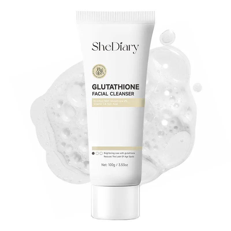 SheDiary OEM ODM Whitening Lightening Deep Cleansing Face Wash Cleanser Anti Acne Glutathione Facial Cleanser