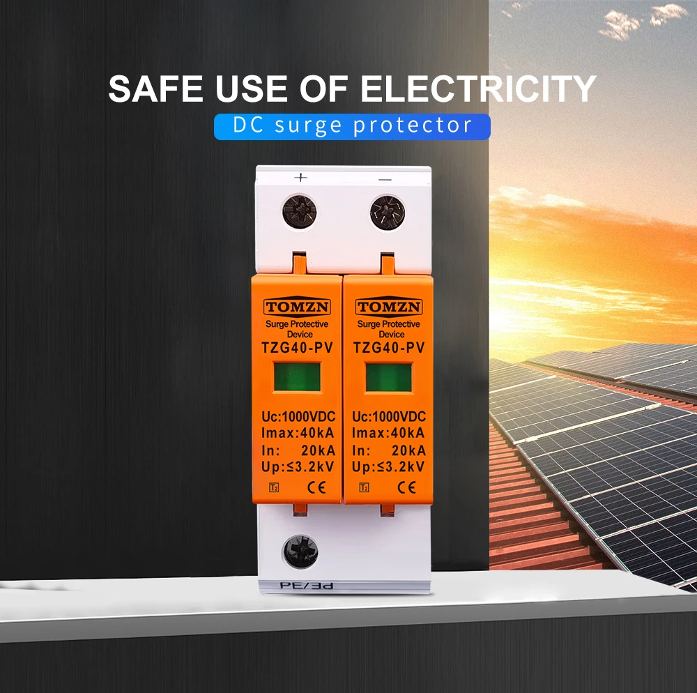 SPD DC 1000V 20KA~40KA House Surge Protector Protective Low-voltage Arrester Device