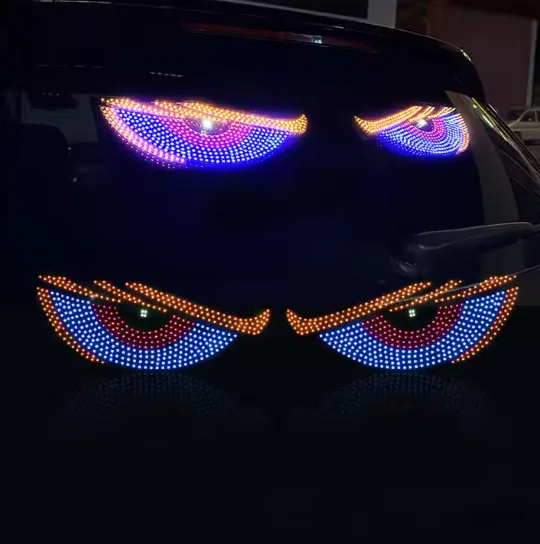 Devil Eye LED Screen Car Light - Smart RGB Vehicle Accessories for  Advertising Display, Ideal for Trucks & Cars