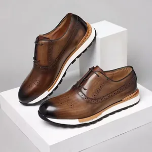 2026 New Fashion Men's Genuine Leather Dress & Oxford Shoes Casual Office Business Formal Sports Wedding Styles