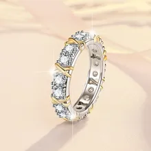 Fine Jewelry White Gold Plated Full Diamond VVs1 Moissanite Rings of Ladies Women Wedding Rings S925 Silver Sterling